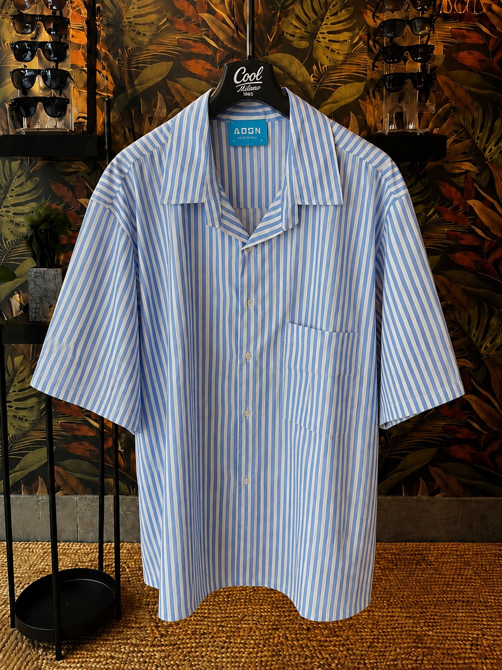 Camicia a righe maniche corte