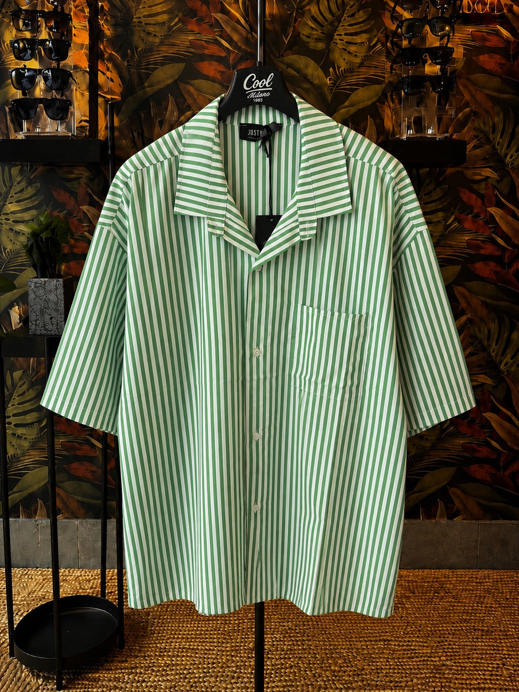 Camicia a righe maniche corte